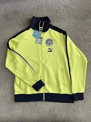 Puma Manchester City Football Club Track Jacket Mens Large 76949601 Fresh Yellow • $49.99