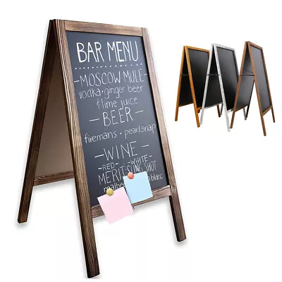 Large Outdoor Double Side Sidewalk Wooden A Frame Chalkboard Magnetic Sign Board • $12.92