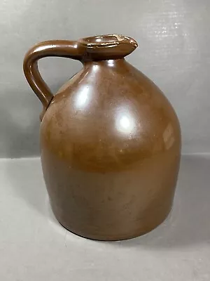 Antique Stoneware Glazed Maple Syrup Jug Brown Beehive Pottery Albany Slip Glaze • $89.95