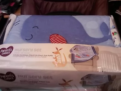 Parent's Choice~nursery Set~whale~3 Piece Crib Bedding Set~new~comforter Plus • $38.95