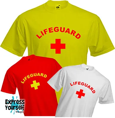 LIFEGUARD - T Shirt SWIMMING Fancy Dress Baywatch Fun Cool Quality NEW • £9.99