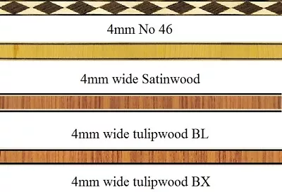 4mm Wide Wood Inlay Banding Finishing Inlay Strip Wood Veneer Borders • £10.46