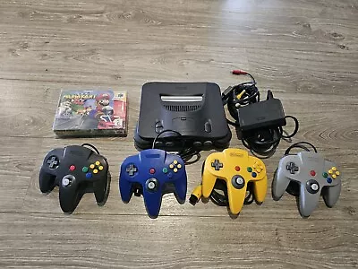 Nintendo 64 Console + Mario Kart 64 + 4x Controllers - N64 • $450