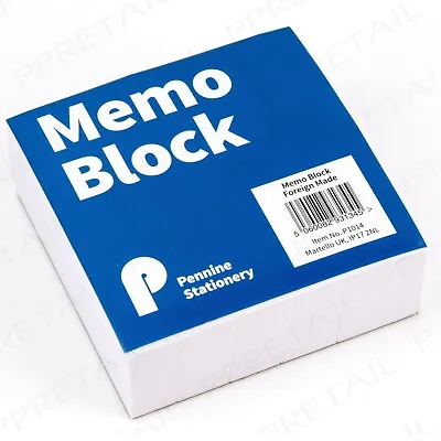 MEMO BLOCK WITH 400 SHEETS Jotter Block Note Pad Paper Cube Office Desk Reminder • £6