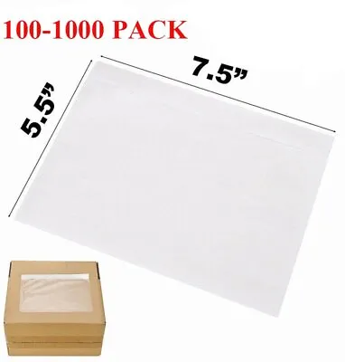100-1000 7.5 X 5.5 Clear Packing Pouches List Invoice Shipping Envelope Adhesive • $64.73