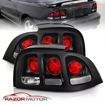 1994 1995 1996 1997 1998 For Ford Mustang Black Red Brake Tail Lights Lamps Pair • $95.86