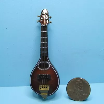 Dollhouse Miniature Wood Musical Instrument Mandolin And Case B0641 • $17.09