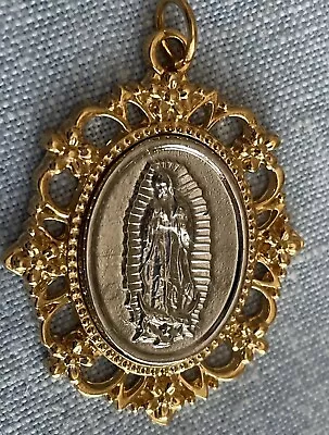 Virgin Mary Virgen De Guadalupe Medal Pendant Charm | Silver/Gold Tone • $9.99