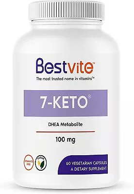 BESTVITE 7-Keto 100mg DHEA (60 Vegetarian Capsules) - No Stearates • $39.23