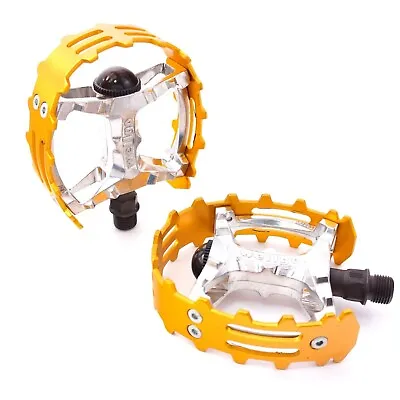 Wellgo Bear Pedals 1/2  Gold - Old School BMX Style - Mongoose Redline Skyways • $28.71