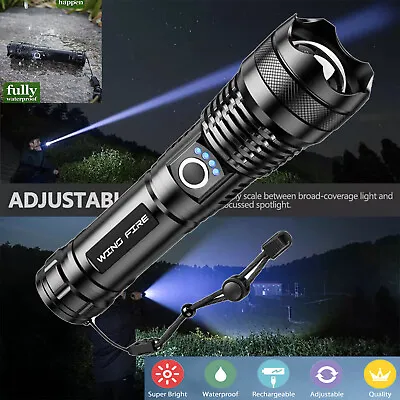 $8.73 • Buy Flashlight Military LED Super Bright USB Rechargeable Battery Tactical Torch US