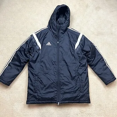 Adidas Men’s Team Stadium Jacket Parka Condivo 14 Black Hooded G77406 Size XL • $129.99
