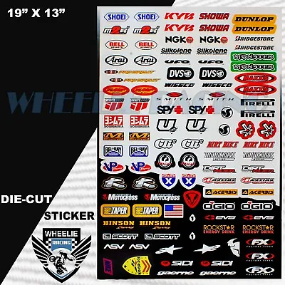 $18.99 • Buy Motocross Motorcycle Dirt Bike Atv Helmet Sponsor Logo Race Sticker Decal #ik939