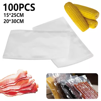 Vacuum Sealer Bags 100Pcs 6x10/8x12 Inch Food Saver Bags Reusable For MozDp • $31.89