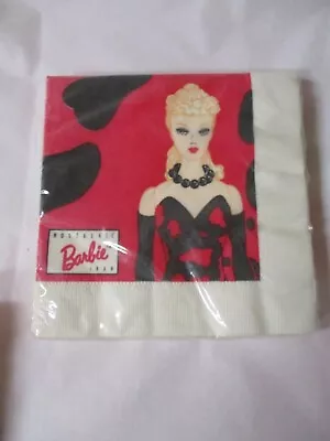 Vintage Nos Nostalgic Barbie 1959 Napkins 16 C.a.reed 13 1/8  X 13 1/2   • $14.99