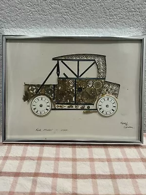 ORIGINAL L. KERSH ART FRAME Steampunk FORD MODEL T 1920 -Watch Parts Art W COA • $23