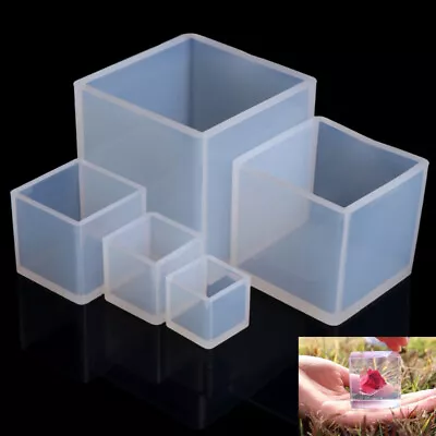 £4.08 • Buy Square Cube Silicone Mould Crystal Epoxy Resin Casting Molds DIY Craft Tools