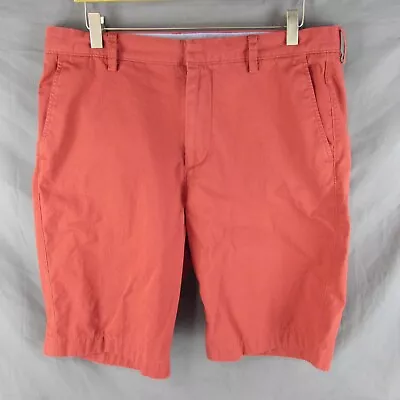 J. Crew Shorts Men's 34 Salmon Pink Chino Cotton Casual Flat Front • $13.99