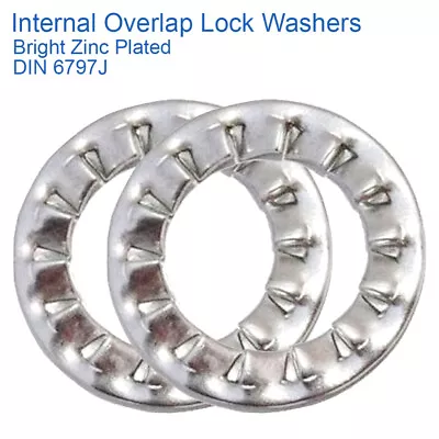 Internal Overlap Lock Washers Bright Zinc Plated M3 M3.5 M4 M5 M6 M8 M10 M12 M20 • £2.49