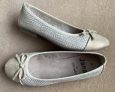 £10 • Buy Ladies Jana Beige Flat Ballerina Shoes Size UK 6 EU 39