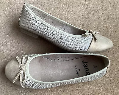 £10 • Buy Ladies Jana Beige Flat Ballerina Shoes Size UK 6 EU 39