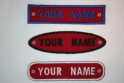  Personalised Embroidered Name Patch BLOCK FONT - Iron Or Sew On **FREE  POST* • £3.25