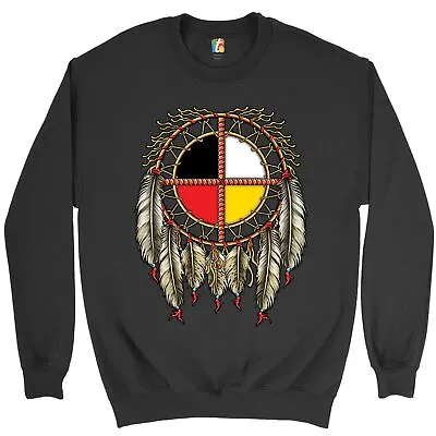 The Medicine Wheel Dreamcatcher Sweatshirt Native American Symbol Crewneck • $33.95