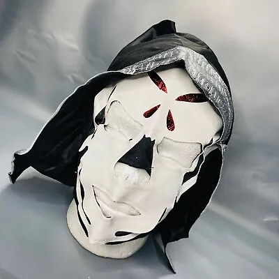 La Parka Kids Size Wrestling Luchador Mask Pullover Fit Mask Black Silver Hooded • $14.95