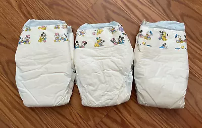 3 VINTAGE Collectible ULTRA PAMPERS PLUS DIAPER MICKEY MOUSE DESIGN • $75