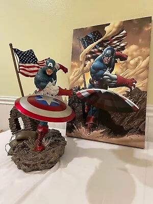 CAPTAIN AMERICA 1:4 Scale Statue RARE! ONLY 20 MADE! Based On Clayton Henry Art • $1300