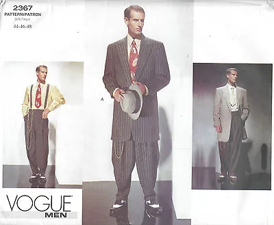 1940s Vintage VOGUE Sewing Pattern Chest 44-46-48 MEN'S ZOOT SUIT (1437R)  • £19.99