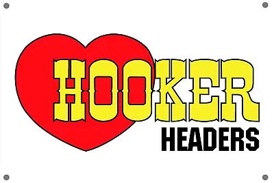 Hooker Header Garage Banner Man Cave Hot Rod Rat Rod NHRA  24x36 13oz Vinyl • $25