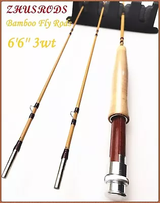 ZHUSRODS  Bamboo Fly Rods 6' 6  3wt/2 Section / 2 Tips/Fishing Rods • $177