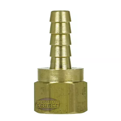 1/4  Barb X 1/4  Female NPT Solid Brass Air Hose Barb Fitting For Hoses 221CC • $6.95