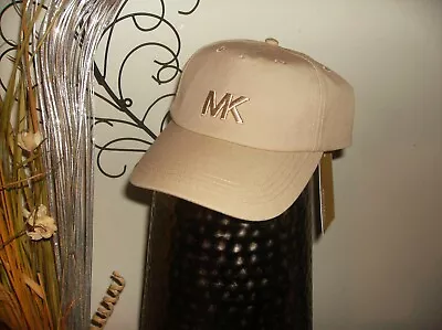 AUTHENTIC MICHAEL KORS BASEBALL HAT Khaki W/MK LOGO ADJUSTABLE O/S. NEW • $28