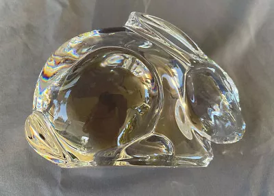 $98 • Buy Large VAL ST. LAMBERT De Sousa Bunny Rabbit Paperweight Figurine Signed Mint