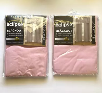 New Eclipse Pink Blackout Curtains 2 Panels Rod Pocket 42  X 63  Energy Saving • $24.95