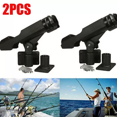 2PCS For Kayak Canoe Boat Adjustable Fishing Rod Pole Mount Stand Bracket Holder • £14.99