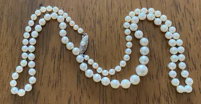 Professionally Appraised Vintage Mikimoto Pearl Necklace 20”  100 Total Pearls • $1675