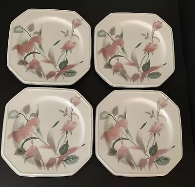 Mikasa Continental Silk Flowers Octagon Dinner Plates 10.25   - Set 4 • $21.75