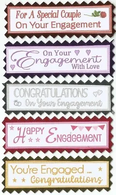 5 ON YOUR ENGAGEMENT Greeting Card Craft Scrapbook Sentiment Banners • £1.49