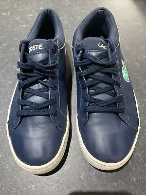 LACOSTE STRAIGHTSET LACE TRAINERS (blue) • £14.99