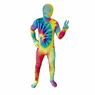 Tie Dye Rainbow Peace Morphsuit Authentic Skin  Kids Size M  Euc • $14.95