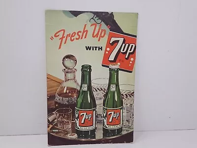 Vintage 7UP Cardboad Easel Sign 1950s • $39.99