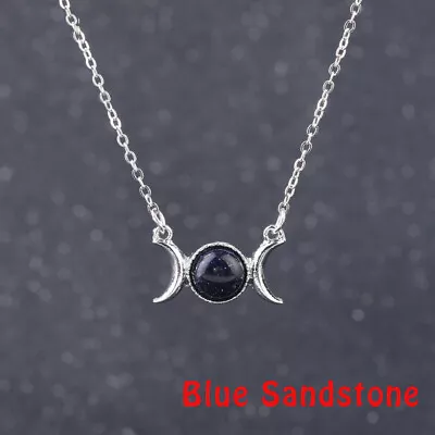 Triple Moon Goddess Hecate Pendant Necklace Witchy Pagan Gothic Jewelry Gift • $1.68