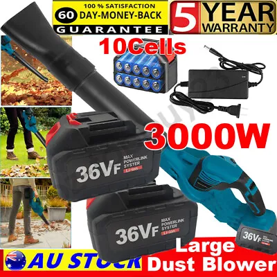 Cordless Garden Leaf Dust Blower Handheld For Makita With 2Battery & Charger 36V • $72.66