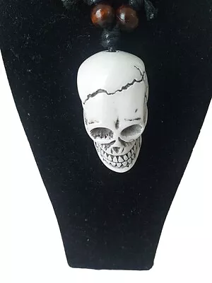 Skull Skeleton Pendant Necklace Biker Gothic Steampunk Punk Mens Jewellery Gift  • £0.99