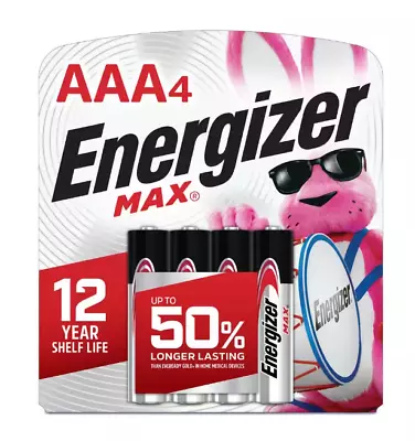 ENERGIZER MAX AAA Batteries (4-Pack) Max AAA Alkaline Batteries Long Lasting • $7.59