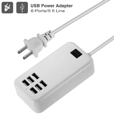 Multi Port Charger 6 USB Hub Desktop Wall Fast Charging Station AC Power Adapter • $9.69