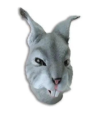 Adults Grey Rabbit Head Mask Rubber Latex Fancy Dress Easter Bunny Wonderland Al • £18.99